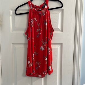 Paper moon Floral Redish/Pink Women's Top - Size L